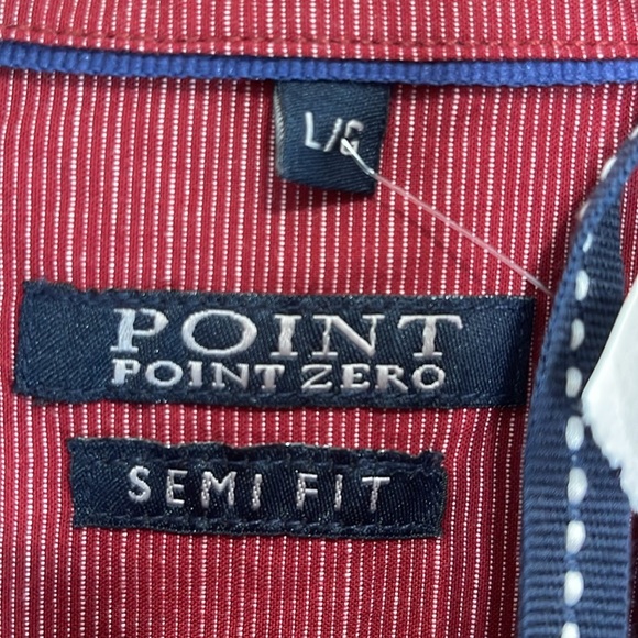Point Zero Mens NWT Black Label Semi Fit Burgundy Button-Up Shirt Western Vibe L - Picture 8 of 14